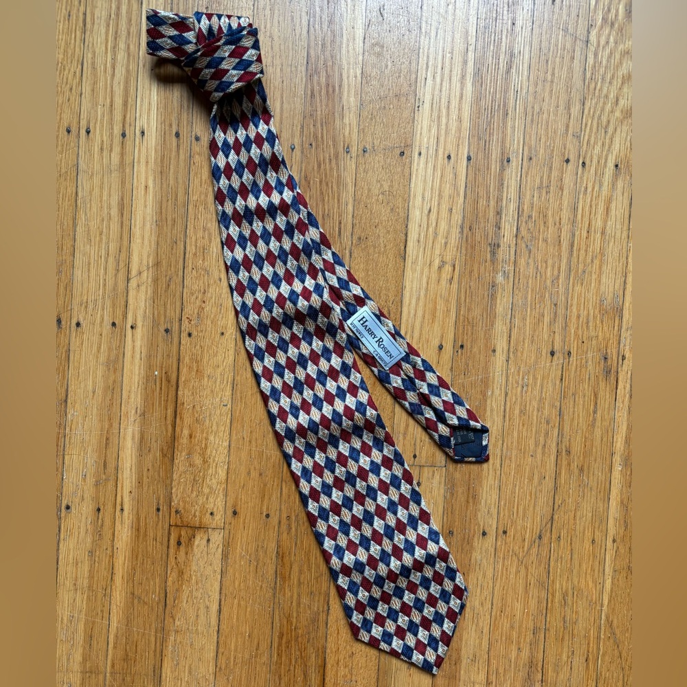 Ermenegildo Zegna for Harry Rosen Vintage Harlequin Silk 4” Tie